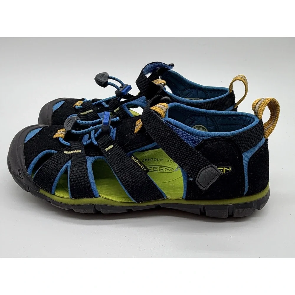 Keen Sandals Youth Size 2 Blue Green Waterproof Hiking Seacamp II Shoes